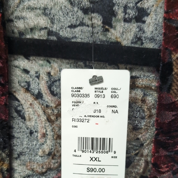 XXL Jules & Leopold Black and Red Cardigan with Floral Pattern. NWT - Picture 3 of 6